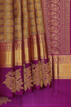 Image of Arani Silk Dark Cream Saree