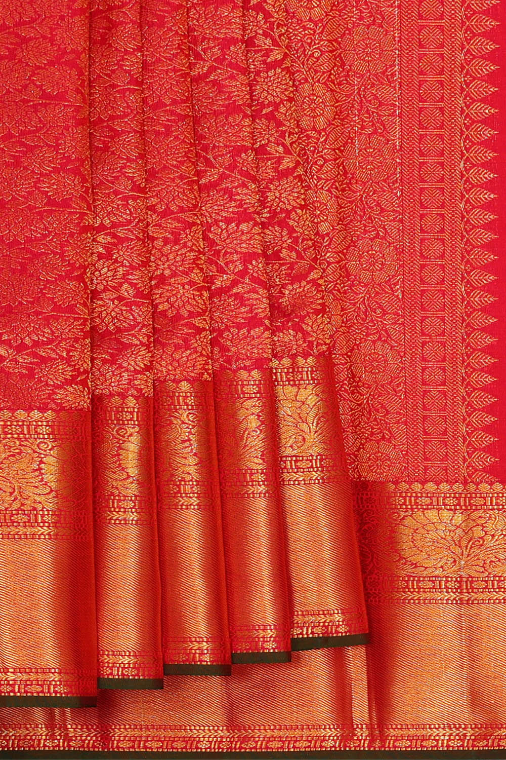 Image of Kanchipattu Red Brocade Saree