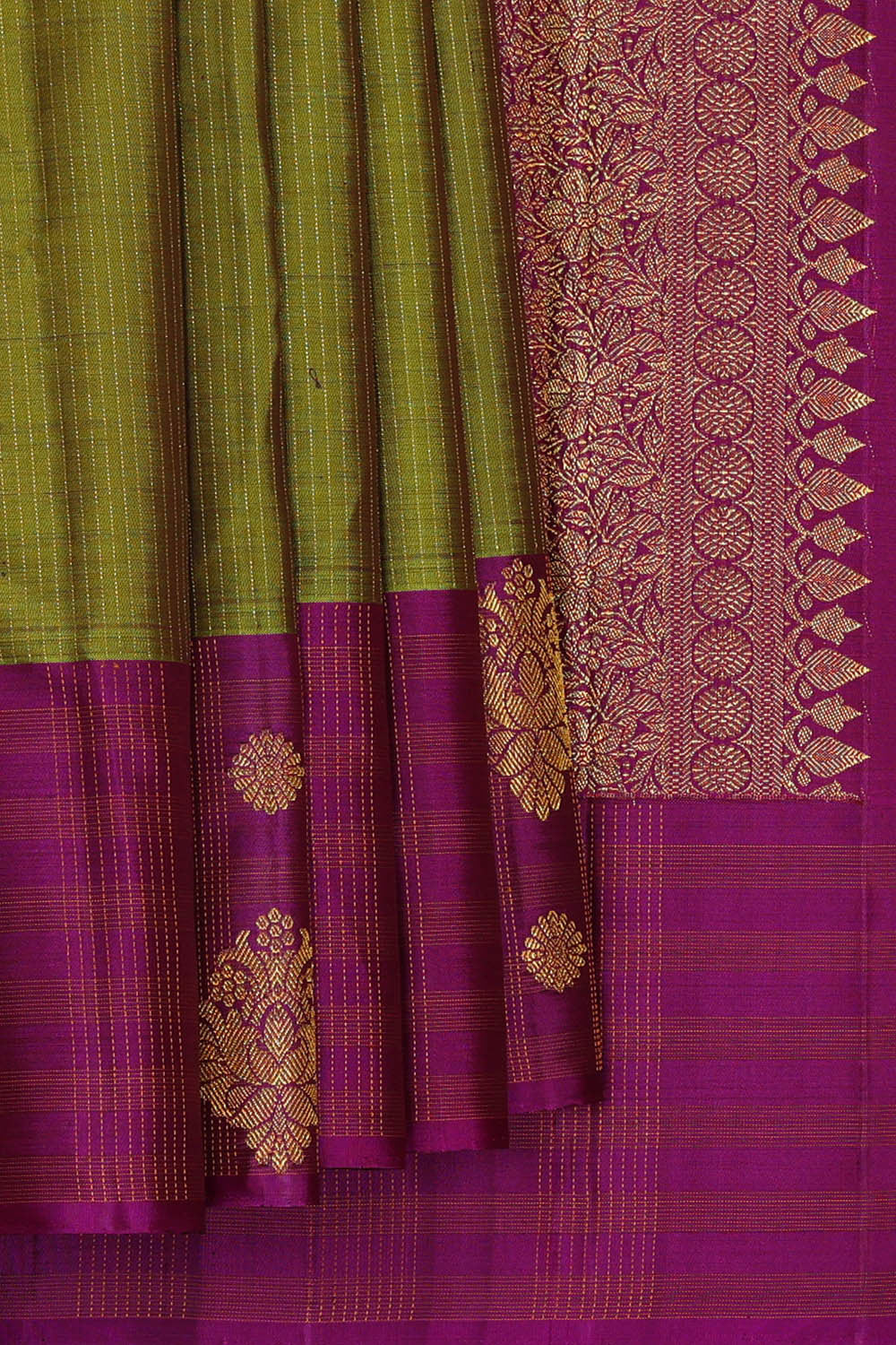 Arani Silk Mehndi Green Saree