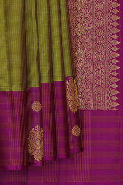 Image of Arani Silk Mehndi Green Saree