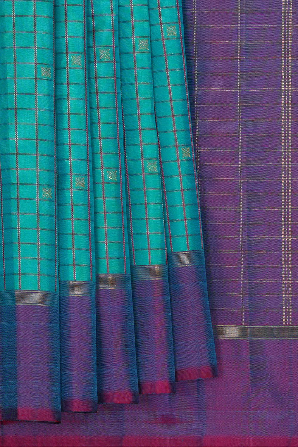 Arani Silk Turquoise Blue Saree