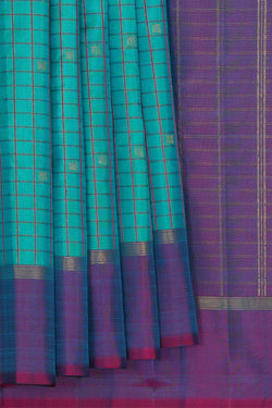 Image of Arani Silk Turquoise Blue Saree