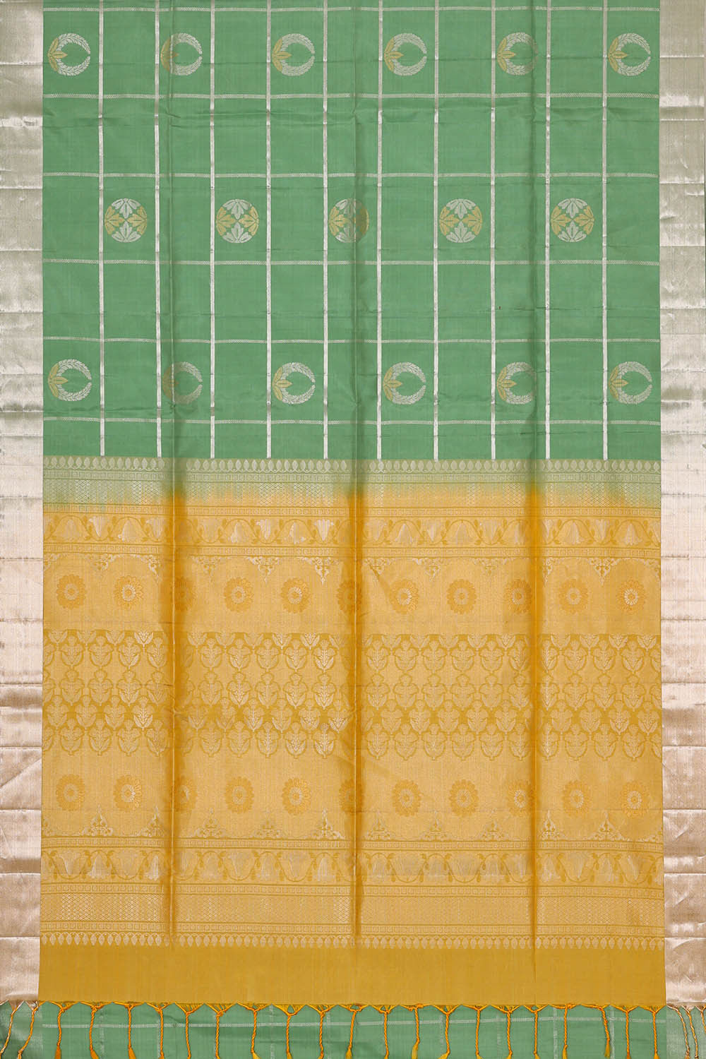 Image of Pista Green Silk Saree