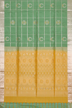 Image of Pista Green Silk Saree