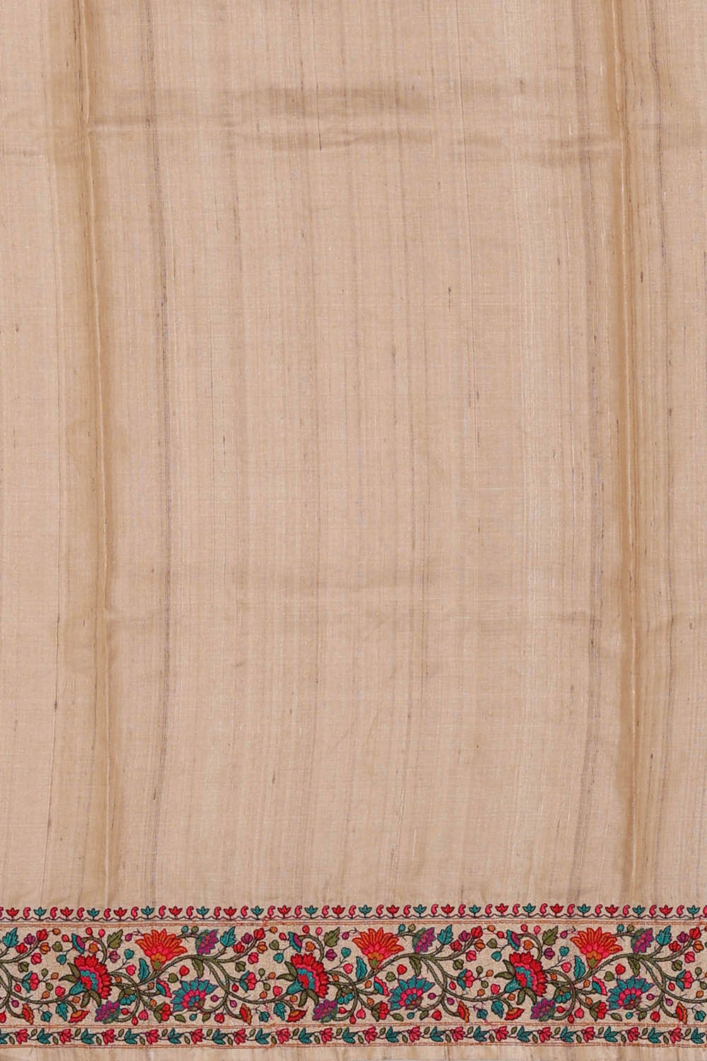 Image of Tussar Cream Embroidered Saree