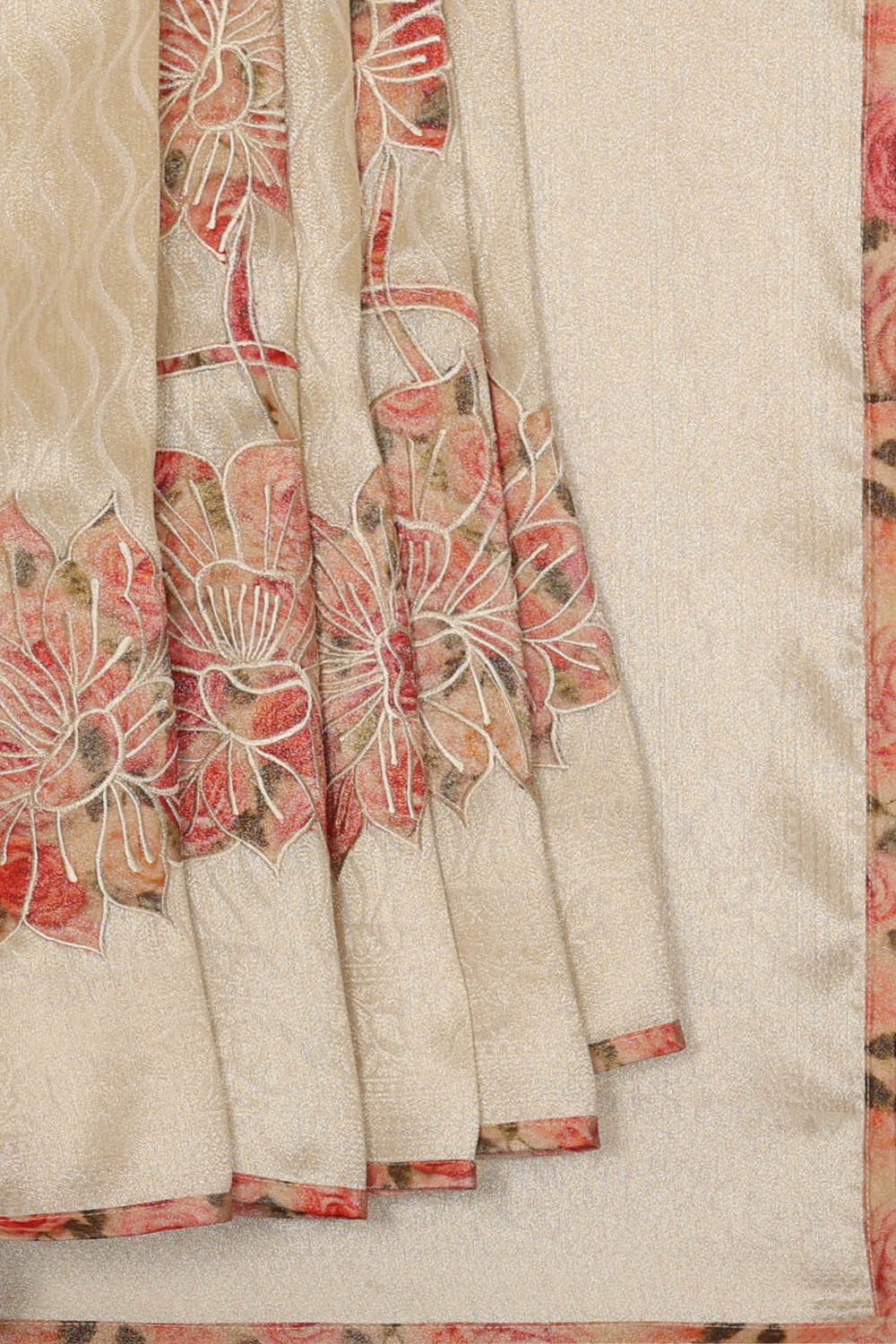 Image of Silver Brocade Silk Saree