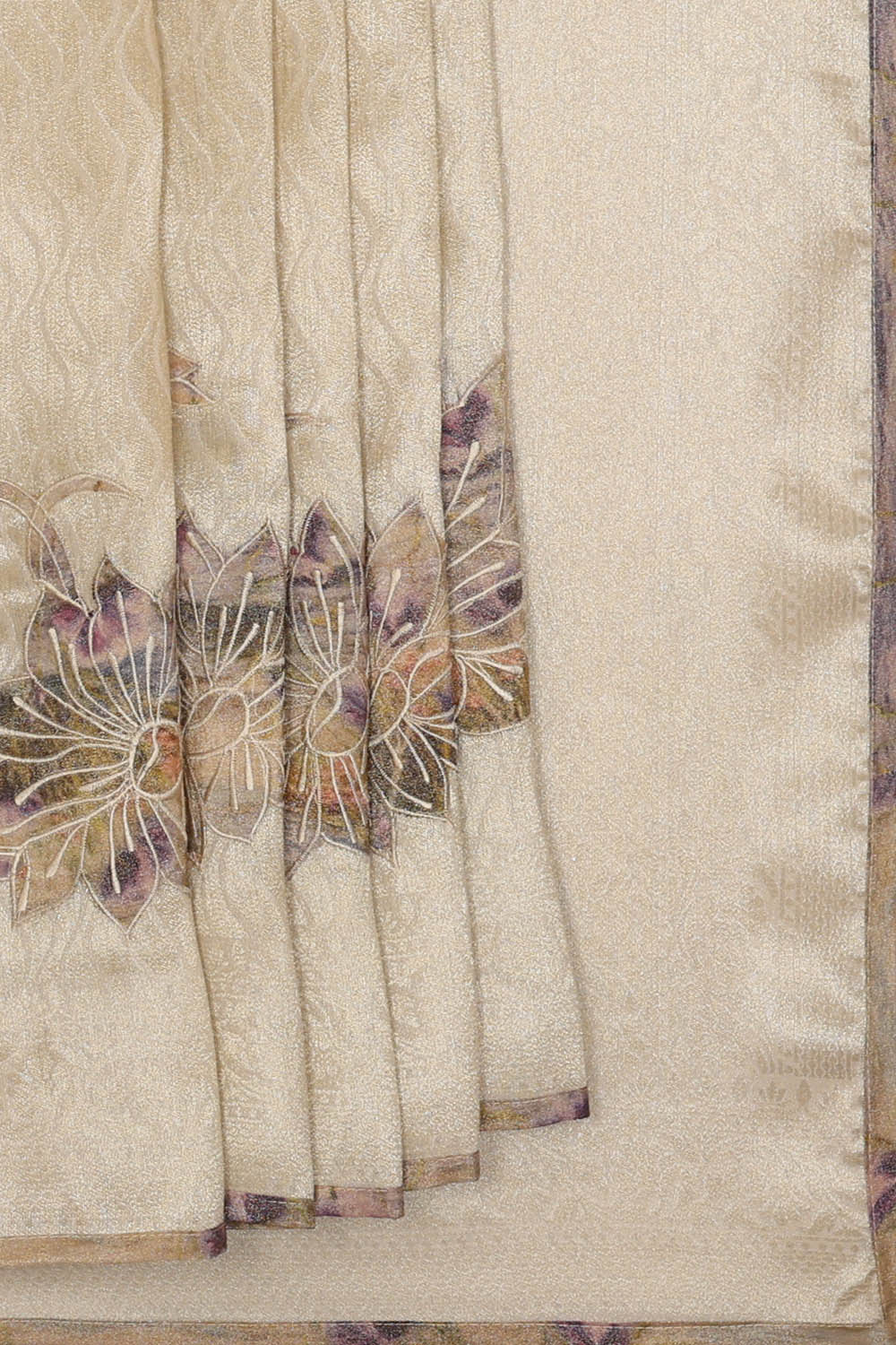 Image of Silver Brocade Silk Saree