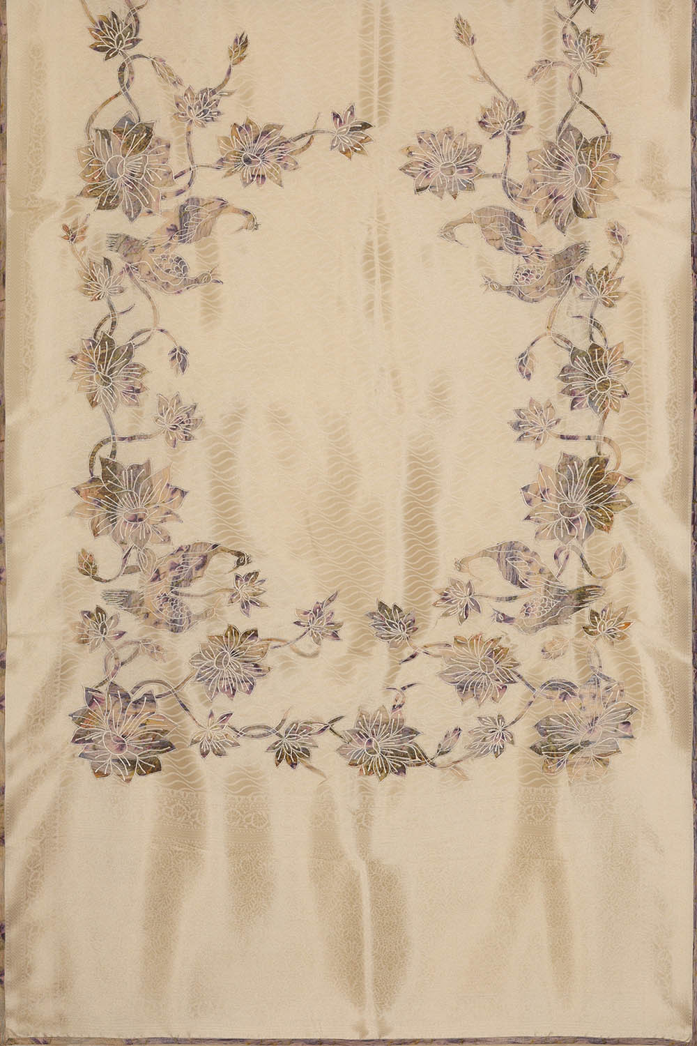 Image of Silver Brocade Silk Saree