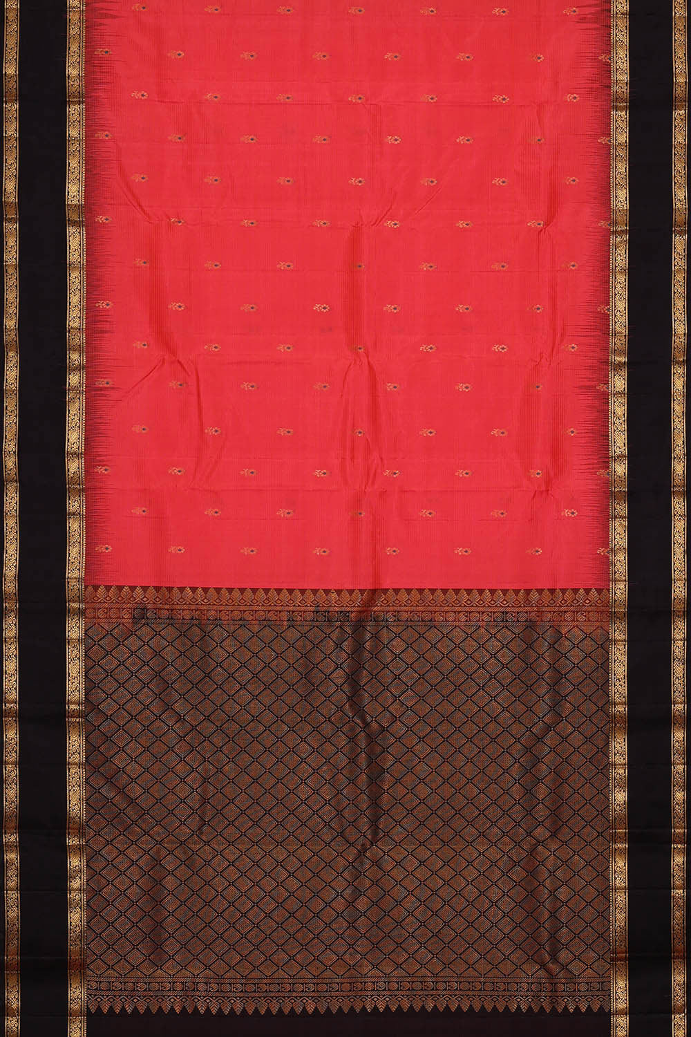 Kanchipattu Dark Peach Brocade Saree