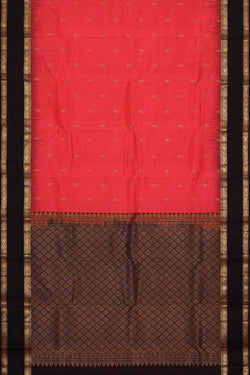 Image of Kanchipattu Dark Peach Brocade Saree