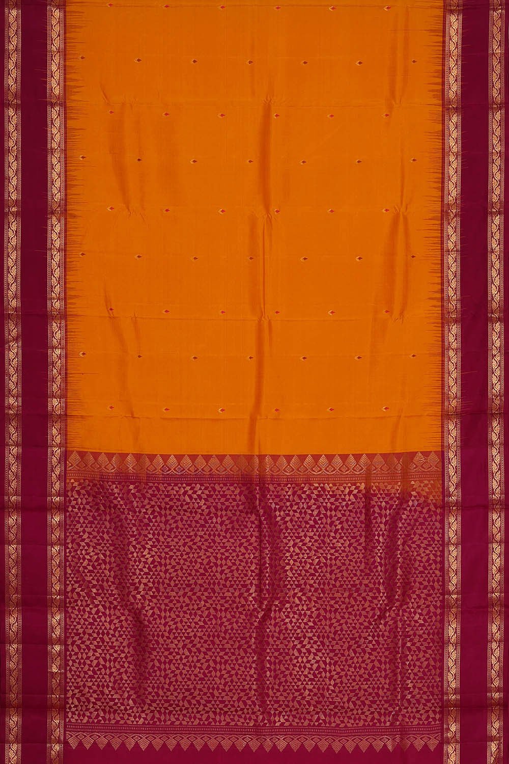 Kanchipattu Mustard Yellow Brocade Saree