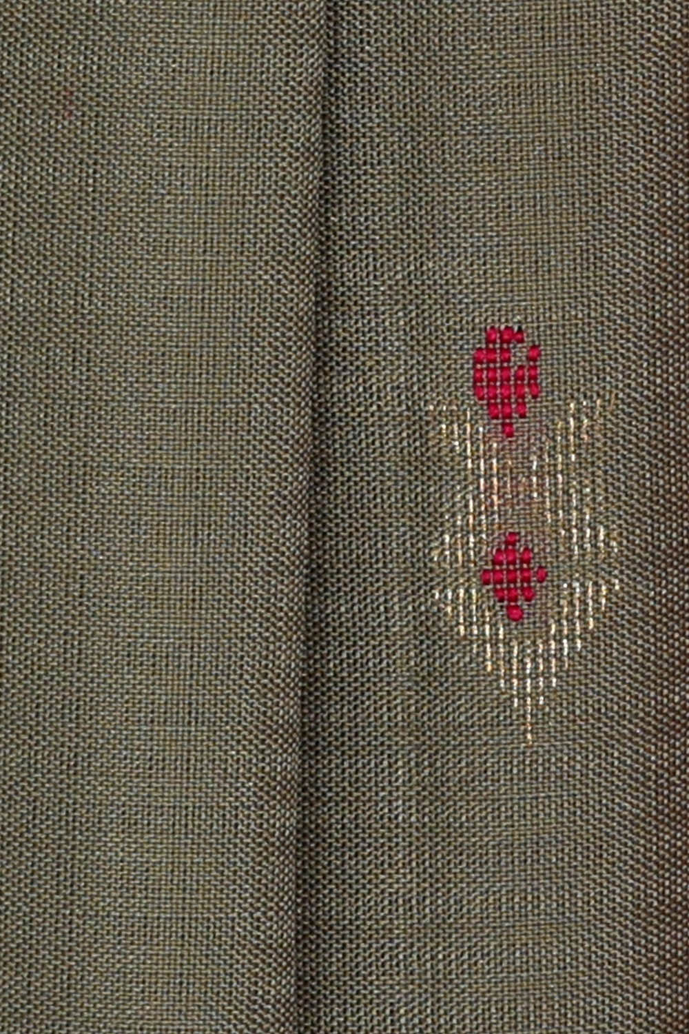 Image of Kanchipattu Sage Green Brocade Saree