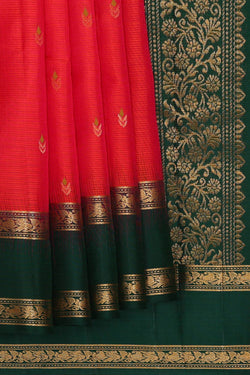 Image of Kanchipattu Red Brocade Saree