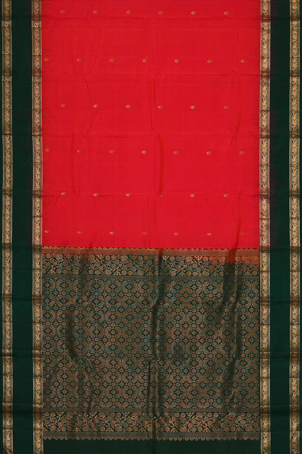Image of Kanchipattu Red Brocade Saree