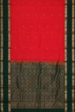 Image of Kanchipattu Red Brocade Saree