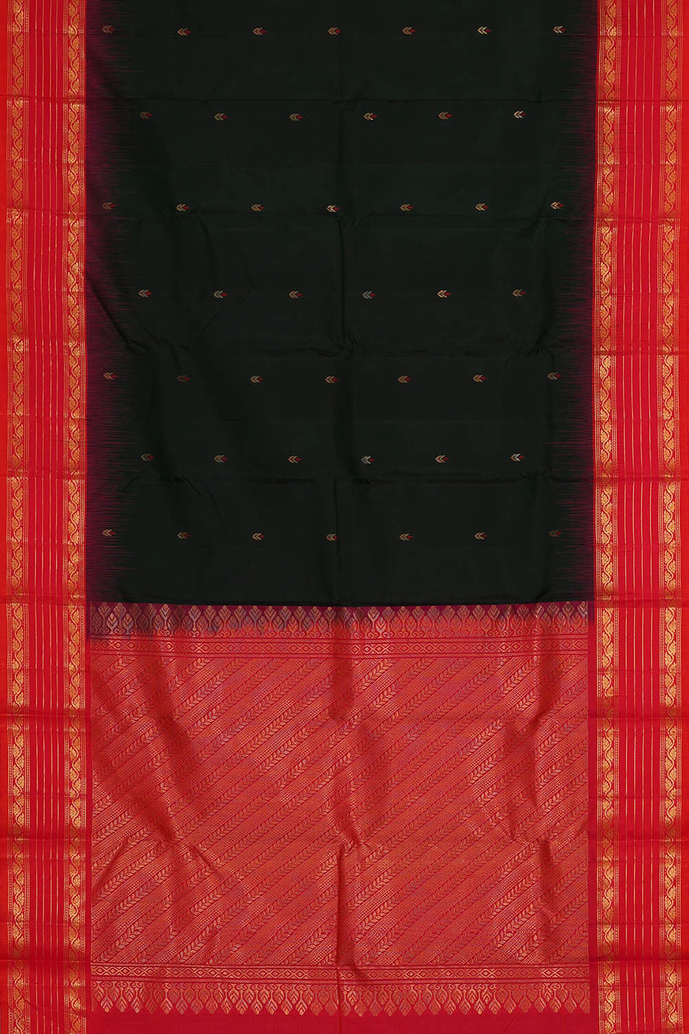 Image of Kanchipattu Bottle Green Brocade Saree