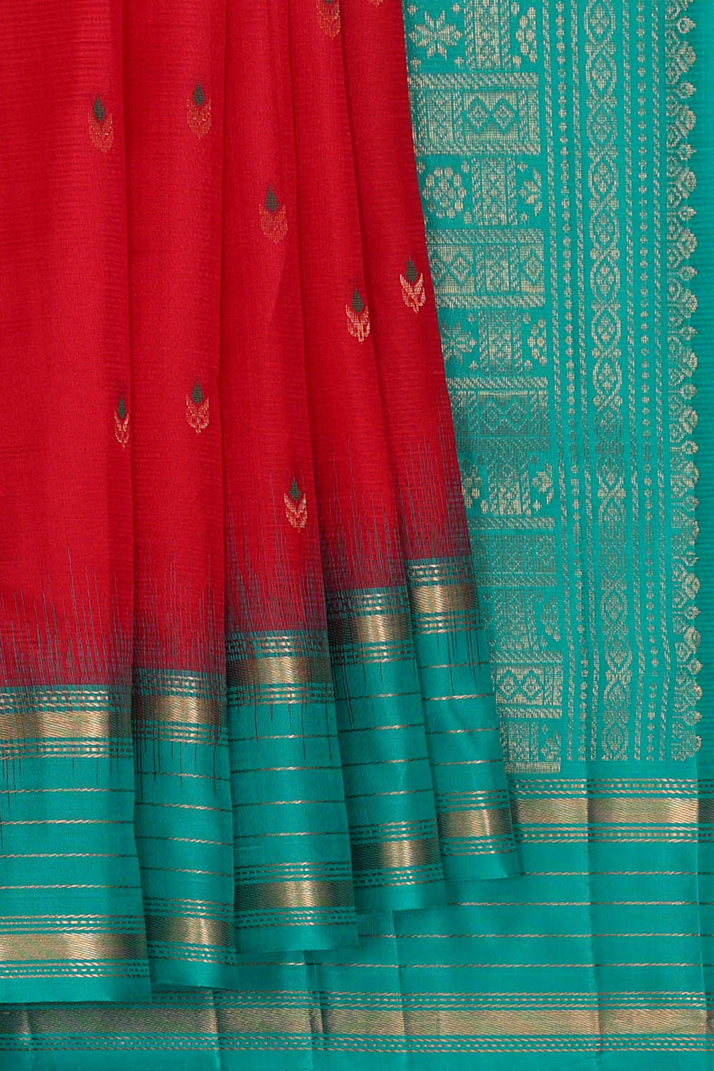 Image of Kanchipattu Red Brocade Saree