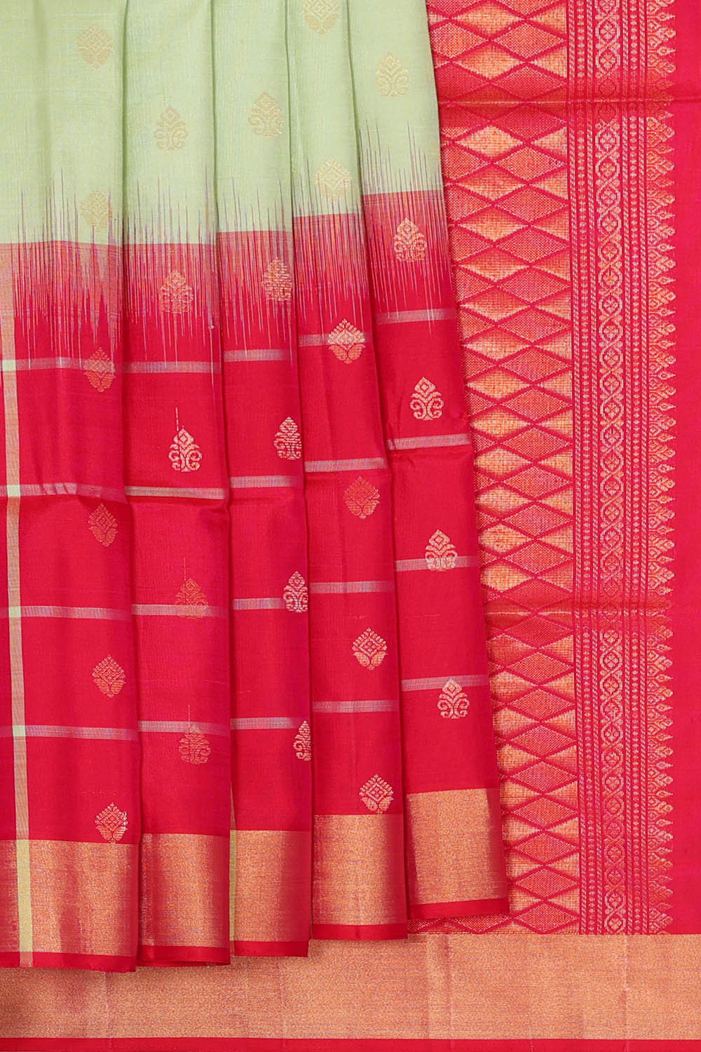 Image of Light Mint Green Silk Saree