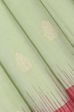 Image of Light Mint Green Silk Saree