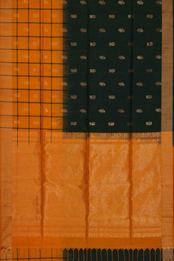 Image of Bottle Green Silk Saree