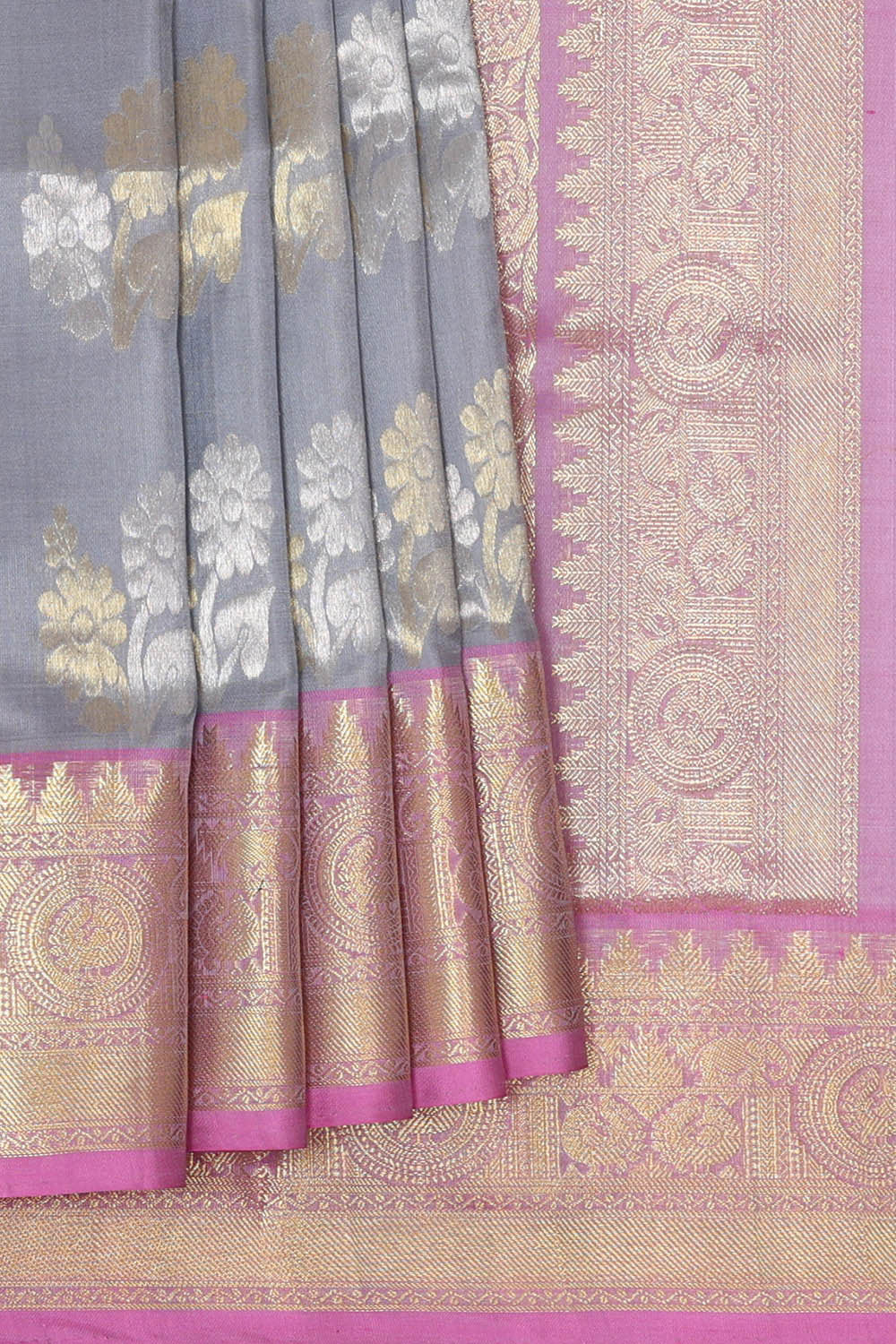 Image of Venkatagiri Silk Grey Saree