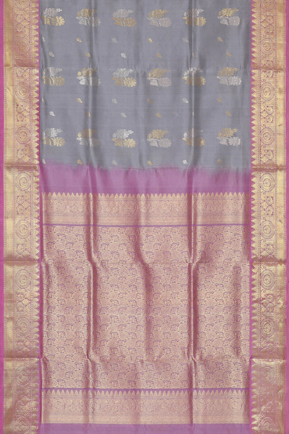 Image of Venkatagiri Silk Grey Saree