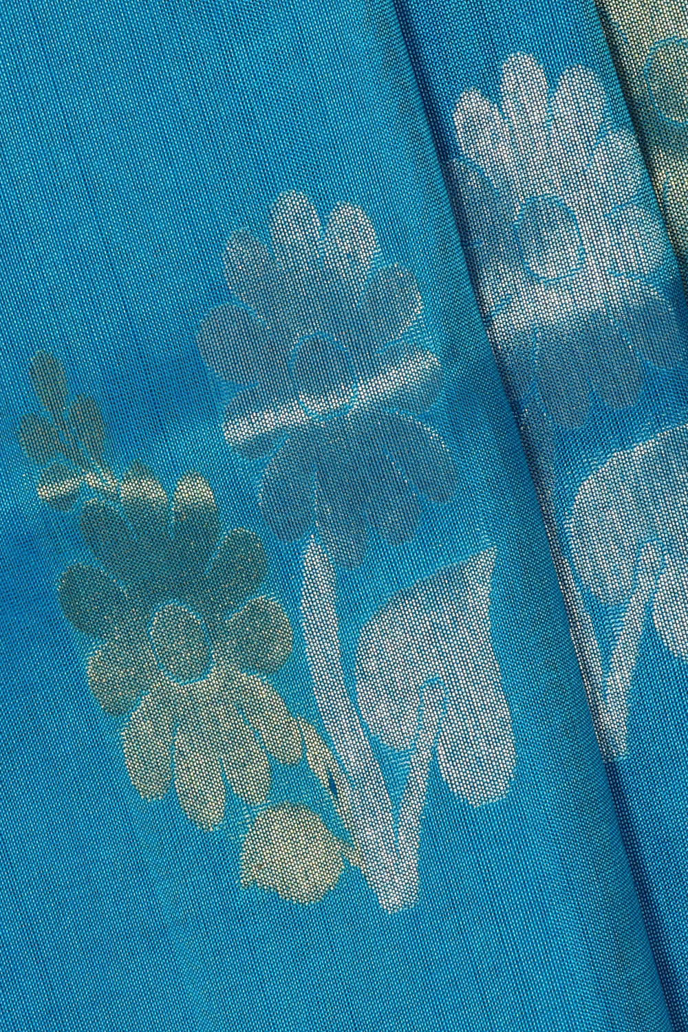 Image of Venkatagiri Silk Blue Saree