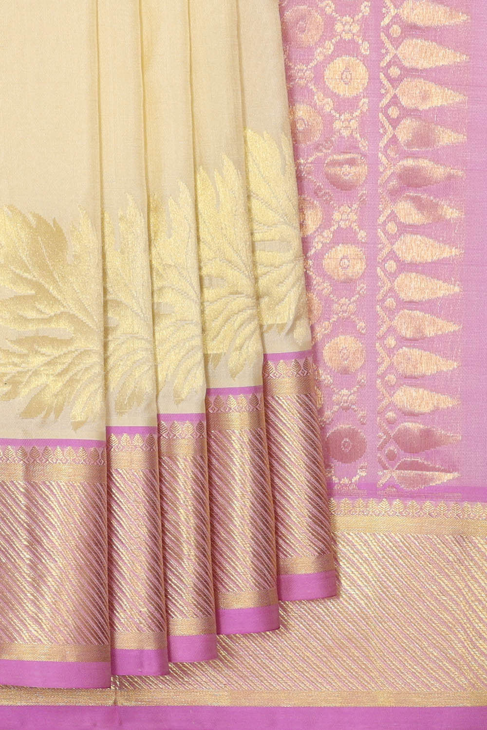 Image of Venkatagiri Silk Cream Saree