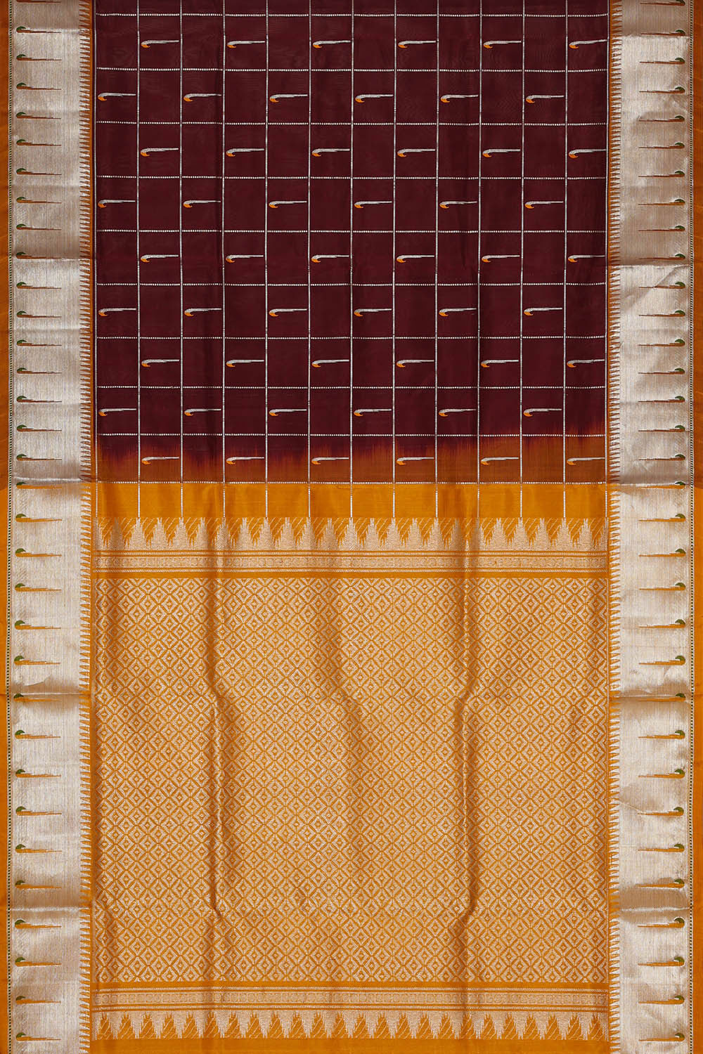 Image of Venkatagiri Silk Maroon Saree