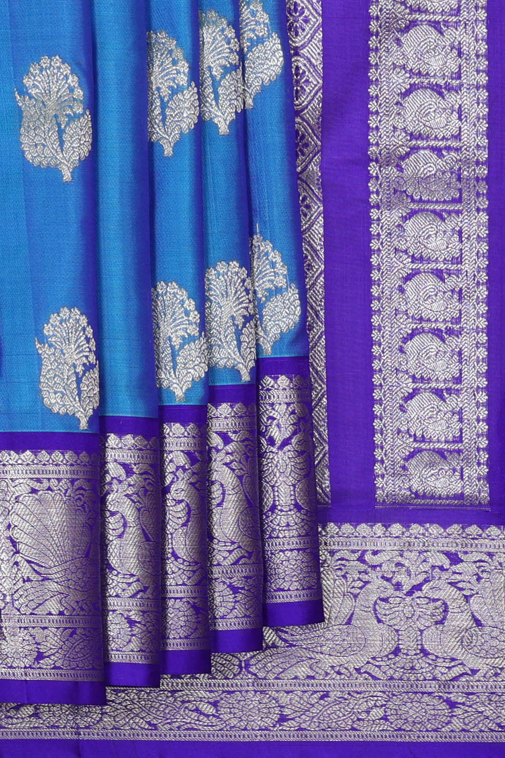 Image of Venkatagiri Silk Ocean Blue Saree