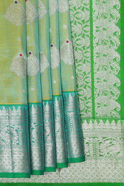 Image of Venkatagiri Silk Pista Green Saree