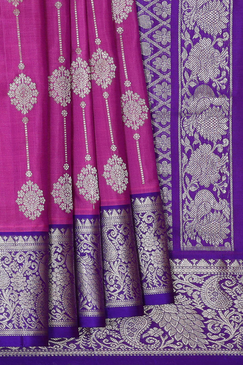 Image of Venkatagiri Silk Magenta Saree