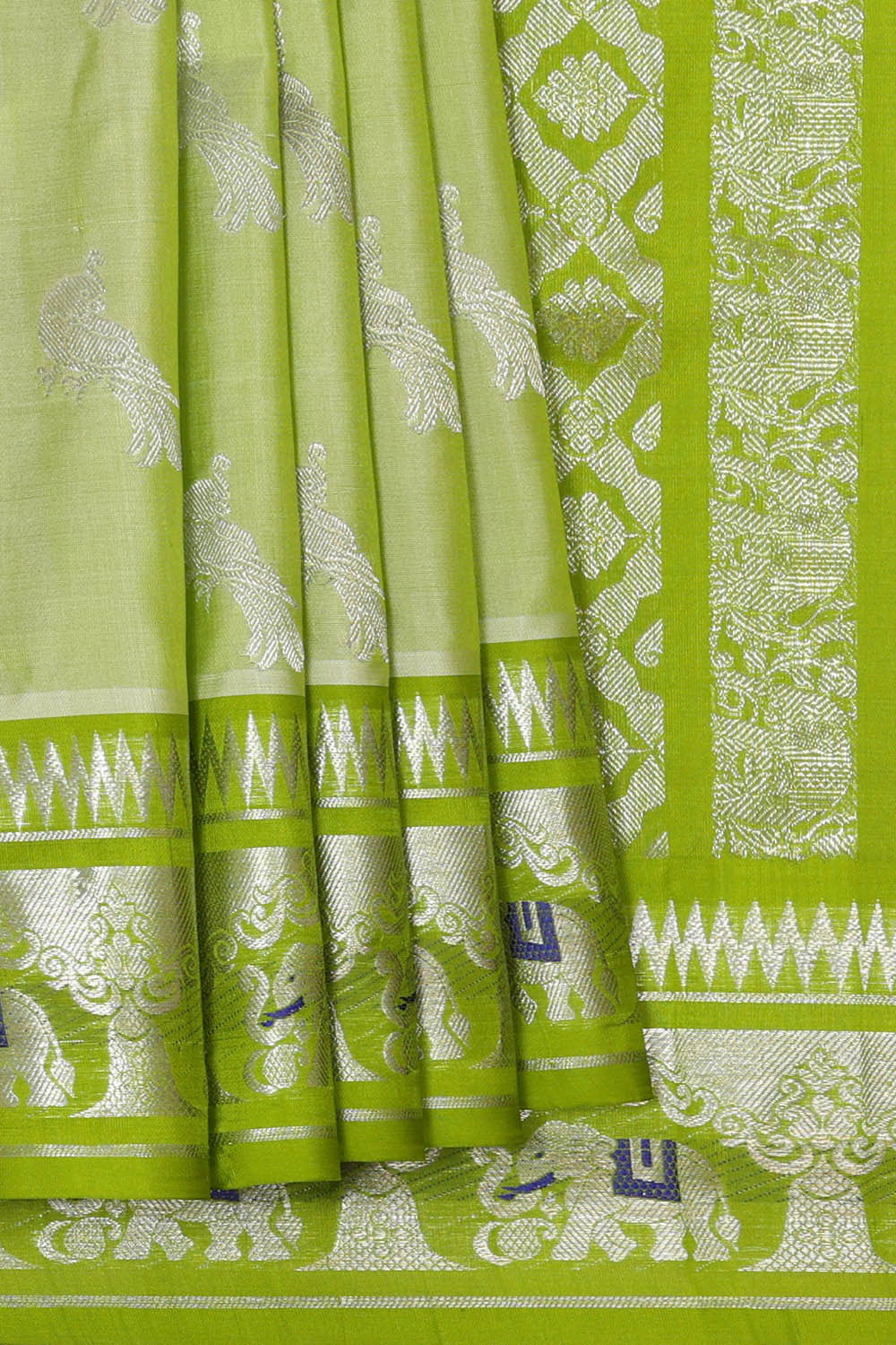 Image of Venkatagiri Silk Light Pista Green Saree