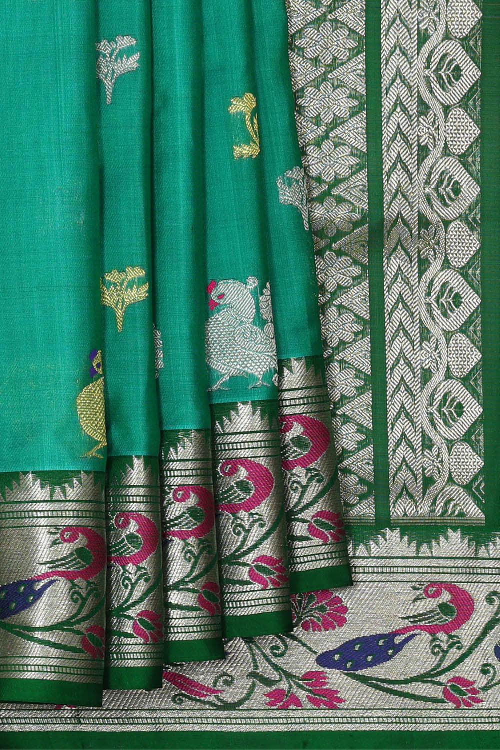 Image of Venkatagiri Silk Jade Green Saree