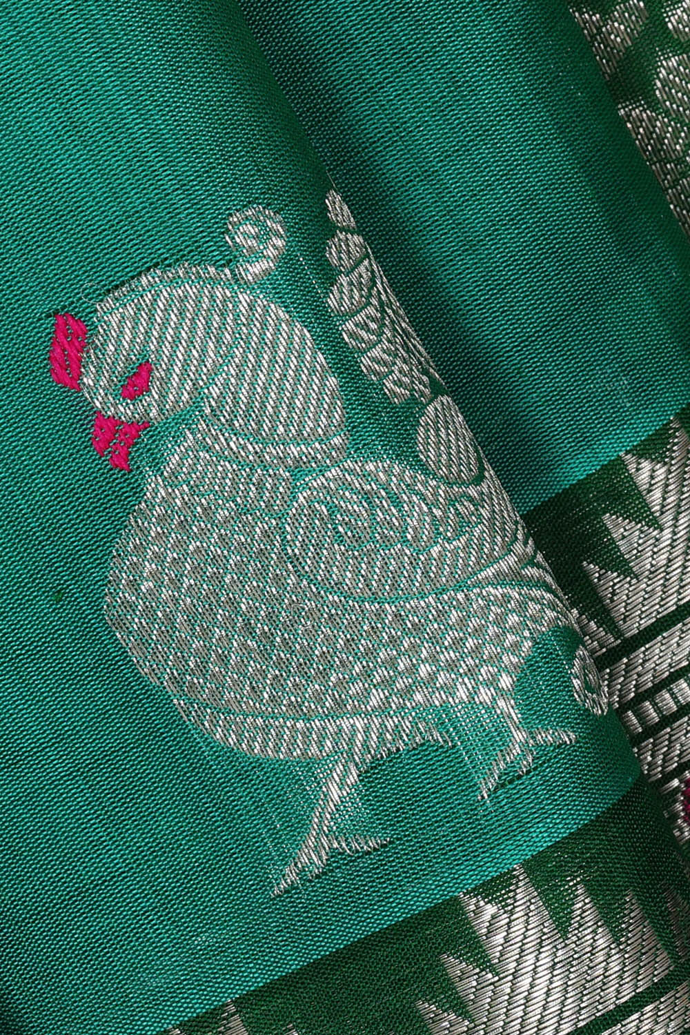 Image of Venkatagiri Silk Jade Green Saree