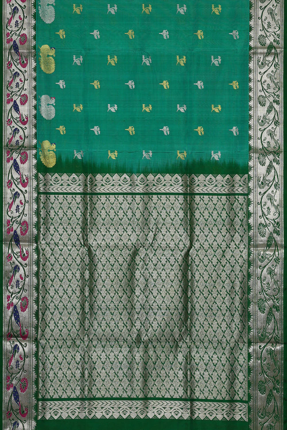 Image of Venkatagiri Silk Jade Green Saree