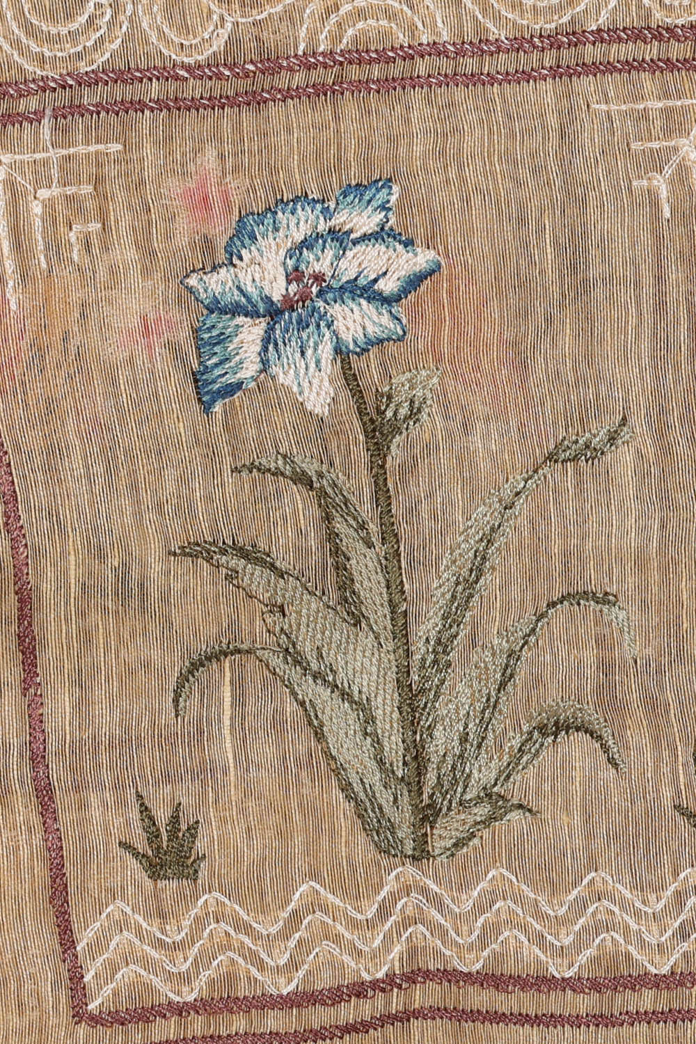 Linen Cream Embroidered Saree