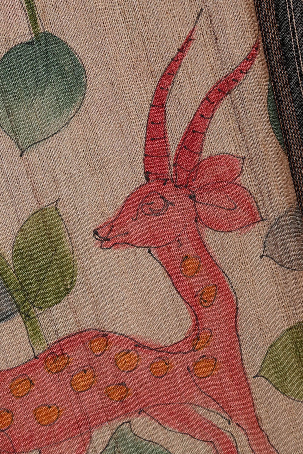 Image of Printed Tussar Cream Saree