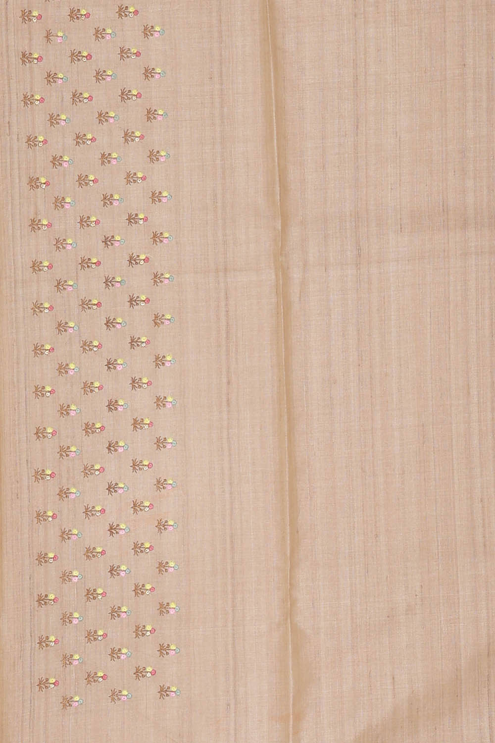 Image of Tussar Silk Cream Embroidered Saree
