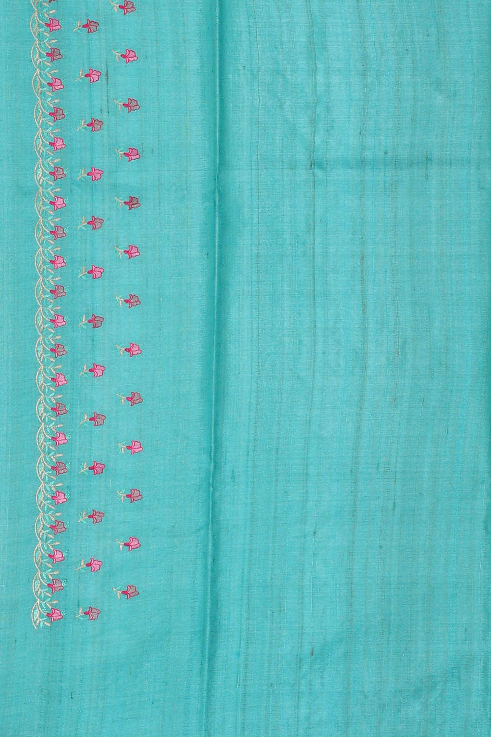 Image of Tussar Silk Sky Blue Embroidered Saree