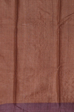 Image of Tussar Silk Deep Wine Embroidered Saree