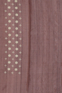 Image of Tussar Silk Brown Embroidered Saree