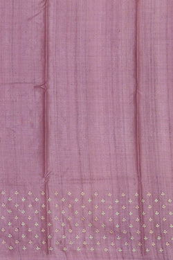 Image of Tussar Silk Lavender Embroidered Saree