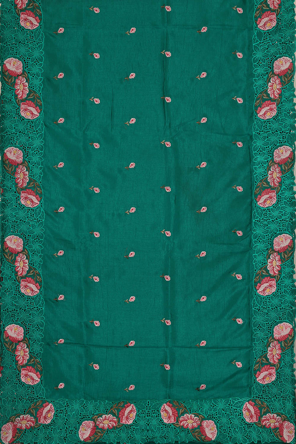 Image of South Silk Emerald Green Saree