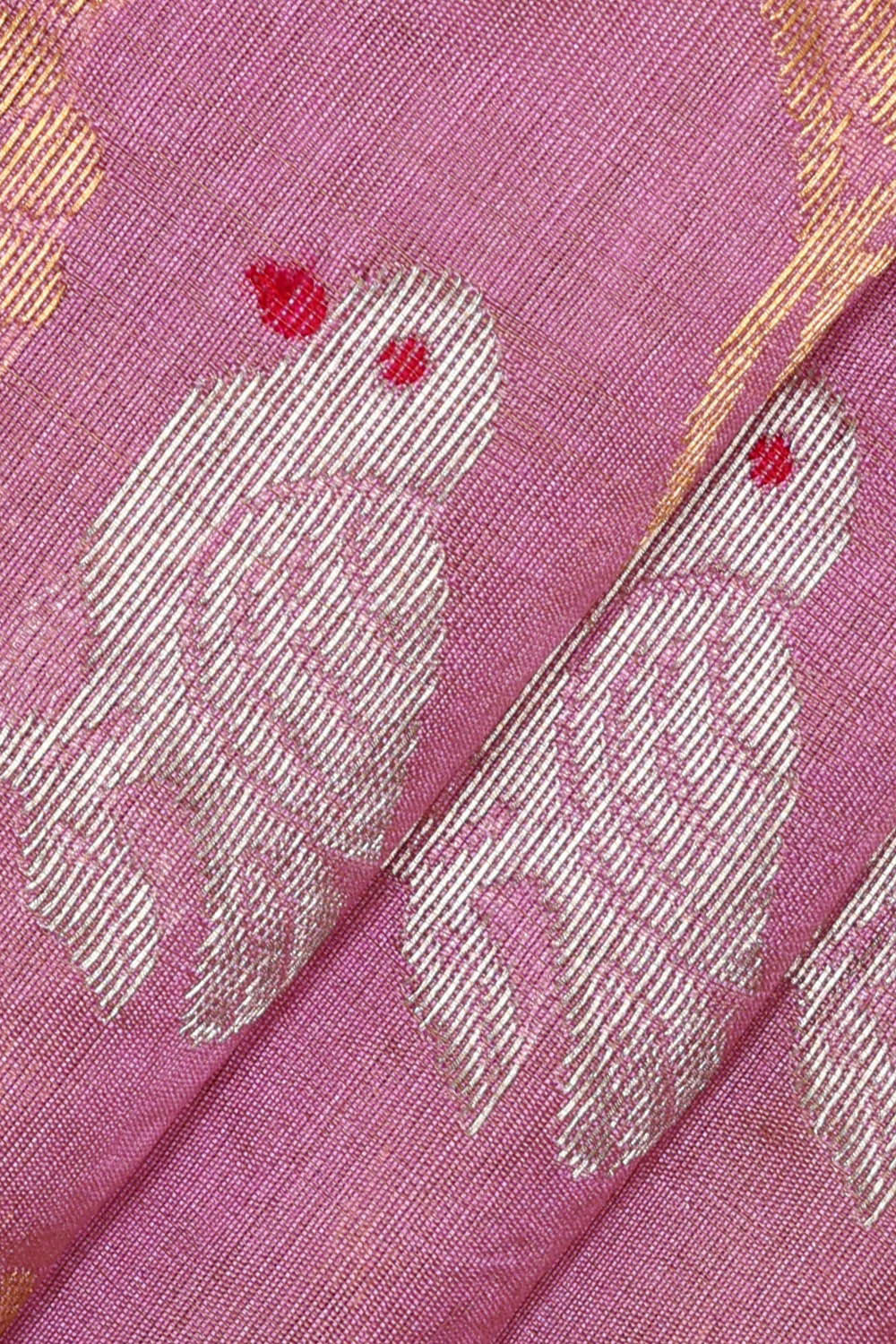 Image of Chanderi Silk Onion Pink Saree
