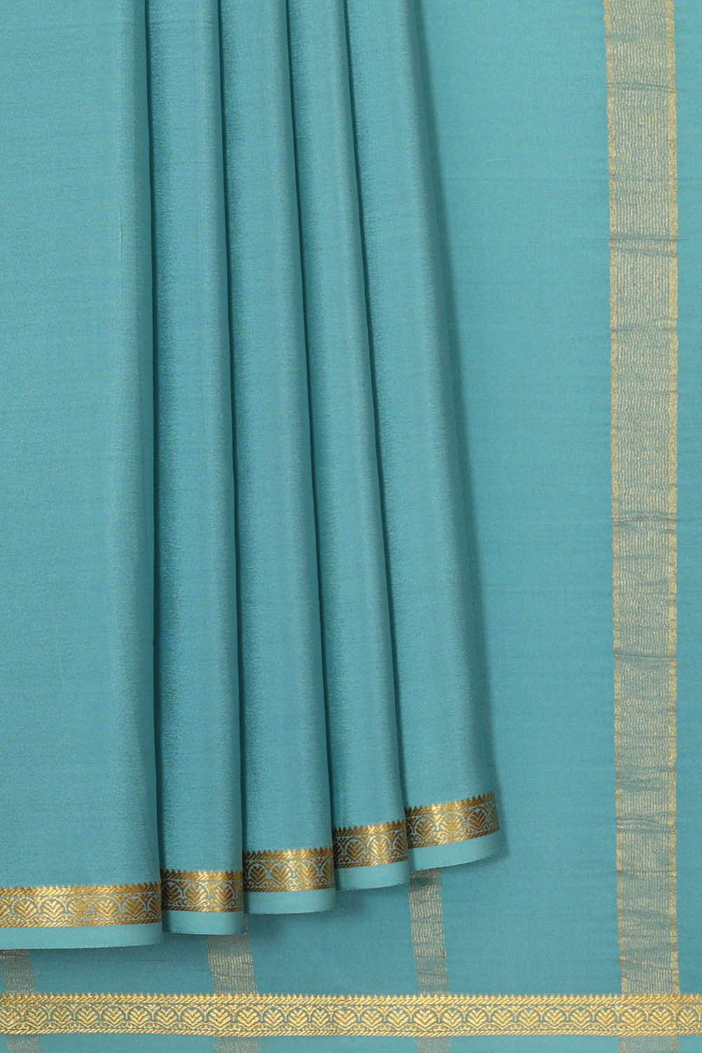 Binny Crepe Sea Blue Saree