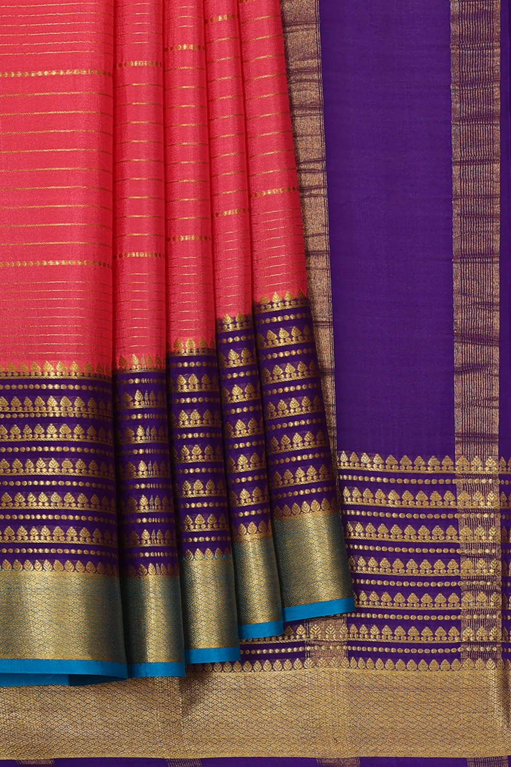 Binny Crepe Dark Peach Pink Saree