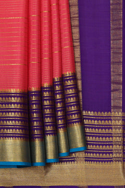 Image of Binny Crepe Dark Peach Pink Saree