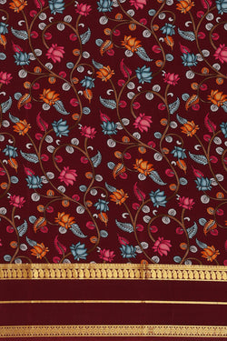 Image of Printed Binny Crepe Maroon Saree