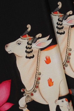 Image of Printed Binny Crepe Black Saree